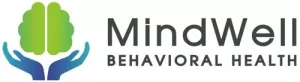 Mindwell logo, sign and text 